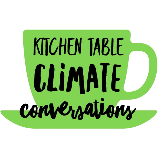Green mug with Kitchen Table Climate Conversations